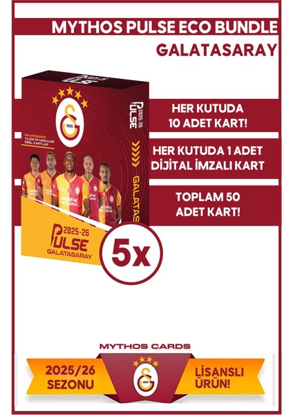 Eco Bundle - Galatasaray - Pulse Futbolcu Kartları 2025/26 - 5 Paket