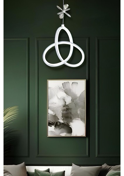 Melisia White Chrome Tek Renk Modern Sarkıt LED Avize