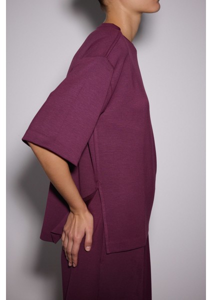 Yırtmaçlı Loose Fit Modal T-Shirt modelleri