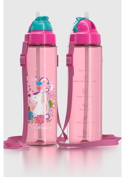 Migo Desenli 630 ml Askılı Pipetli Tritan Çocuk Matara 912143 Pembe fiyatları