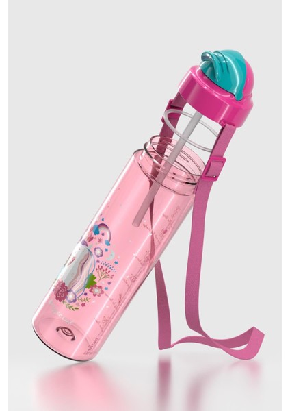 Migo Desenli 630 ml Askılı Pipetli Tritan Çocuk Matara 912143 Pembe modelleri