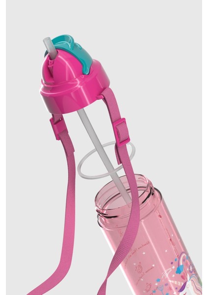 Migo Desenli 630 ml Askılı Pipetli Tritan Çocuk Matara 912143 Pembe fırsatları