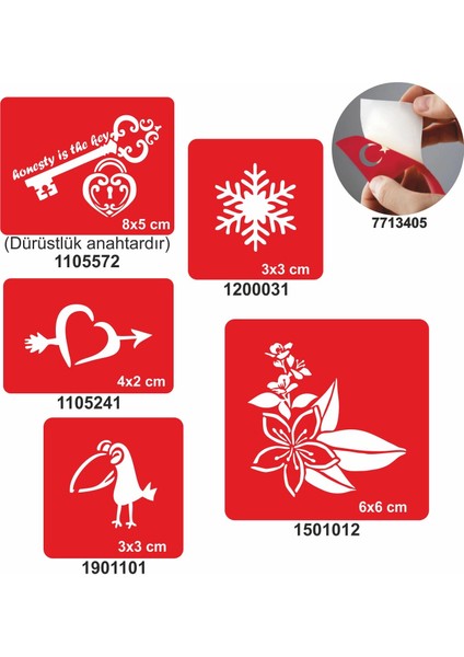 Dürüst Desenler 5 Li Set Geçici Dövme Kına Şablonu