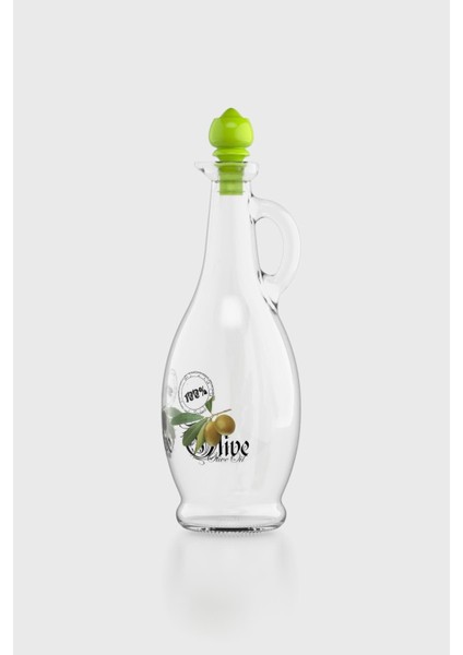Kibele Desenli 750 ml Yeşil Kapaklı Cam Yağlık 152044