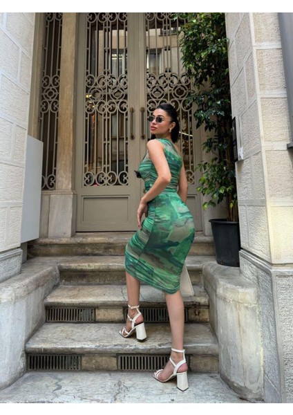 Sinemis Yeşil Kadın Uzun Elbise 583025