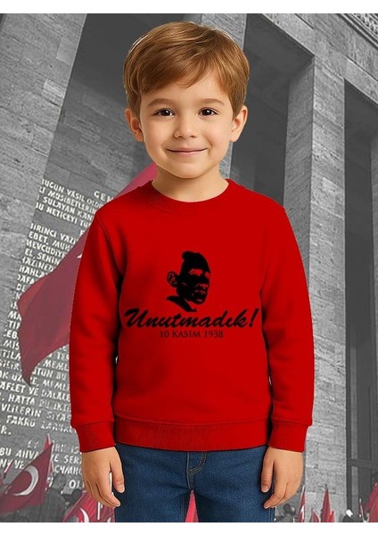 Unisex Ay Yıldızlı 19 Mayıs 29 Ekim 23 Nisan 10 Kasım Atatürk Çocuk 3 Iplik Şardonlu Sweatshirt fiyatları
