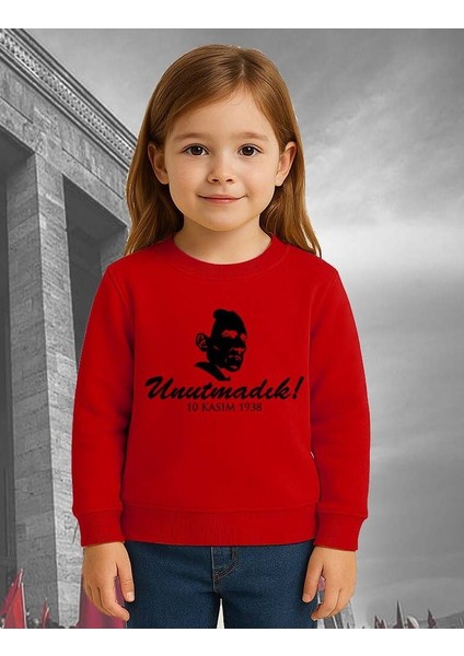 Unisex Ay Yıldızlı 19 Mayıs 29 Ekim 23 Nisan 10 Kasım Atatürk Çocuk 3 Iplik Şardonlu Sweatshirt modelleri
