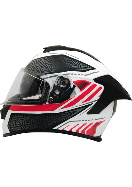 Gp My Helmet MKS001-WRB Yarış Spoiler Güneş Vizörlü Şeffaf Full Face Motosiklet Kaskı M fırsatları
