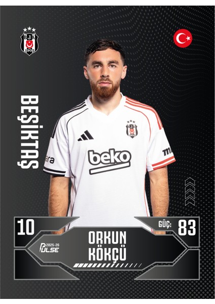 Eco Bundle - Beşiktaş - Pulse Futbolcu Kartları 2025/26 - 5 Paket modelleri