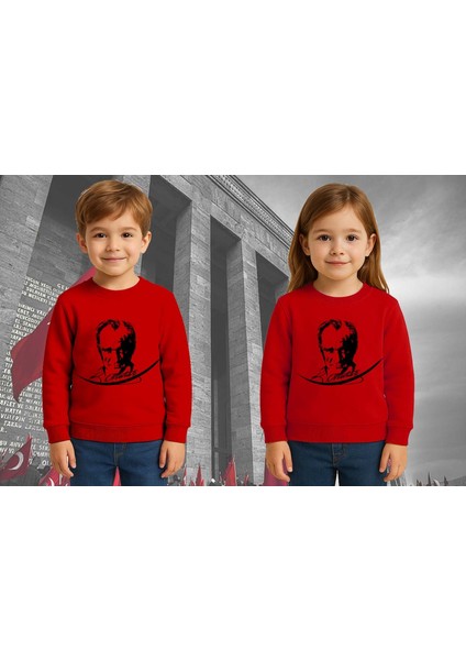 Unisex Ay Yıldızlı 19 Mayıs 29 Ekim 23 Nisan 10 Kasım Atatürk Çocuk 3 Iplik Şardonlu Sweatshirt fiyatları