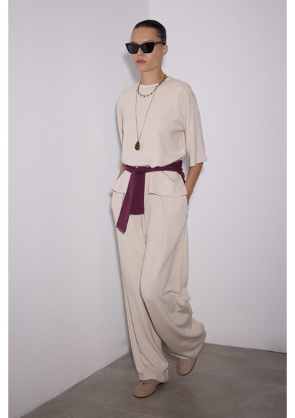 Yırtmaçlı Loose Fit Modal T-Shirt fırsatları