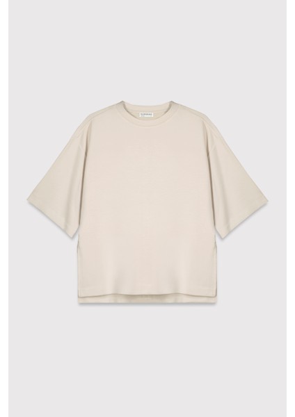 Yırtmaçlı Loose Fit Modal T-Shirt indirimleri