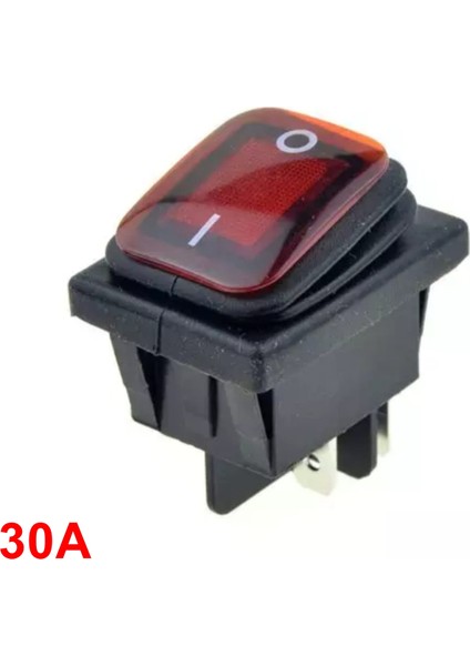 MR-104W-S Geniş Kırmızı Işıklı Anahtar 30 Amper On-Off 4p Korüklü 30A