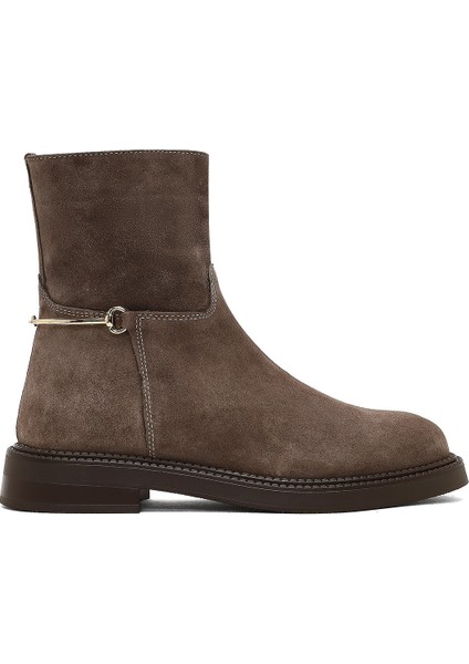 Kadın Vizon Fermuarlı Tokalı Süet Deri Bot 25WFD512710