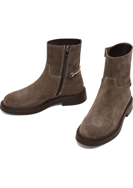 Kadın Vizon Fermuarlı Tokalı Süet Deri Bot 25WFD512710 modelleri