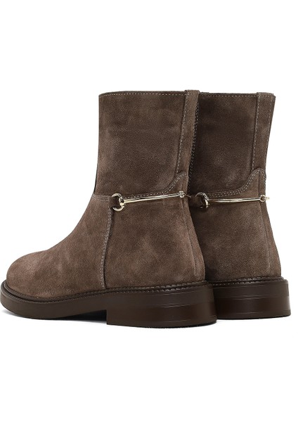 Kadın Vizon Fermuarlı Tokalı Süet Deri Bot 25WFD512710