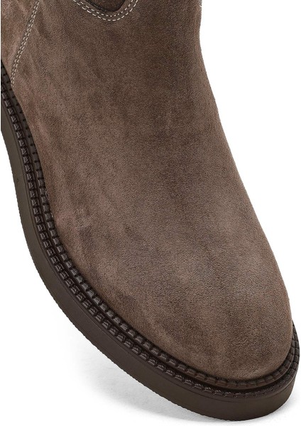 Kadın Vizon Fermuarlı Tokalı Süet Deri Bot 25WFD512710