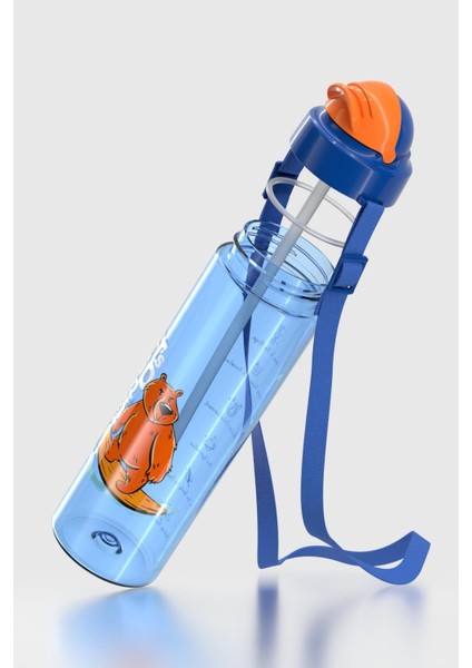 Migo Desenli 630 ml Askılı Pipetli Tritan Çocuk Matara 912143 Mavi modelleri