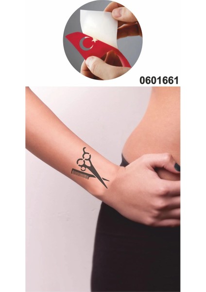 Meslek Aşkı Berber Makas Tarak Deseni Tattoo Geçici Dövme Şablonları Kına Kalıpları fiyatları