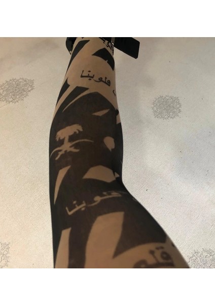 Çift Kol Giyilebilir Dövme Arabic Desenler Tattoo Sleeve