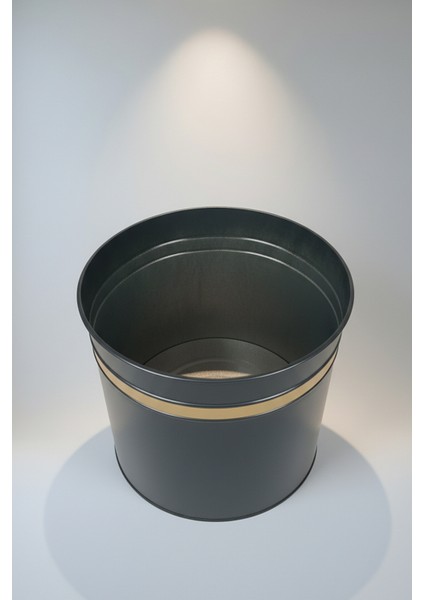 Zenith 30x30 cm Altın Şeritli Silindir Saksı - İç ve Dış Mekan Modern Metal Saksılık indirimleri