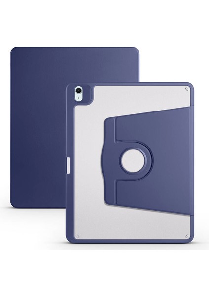 Apple iPad Air 13 2025 M3 Uyumlu Kalem Bölmeli Standlı Termik Kılıf Lacivert