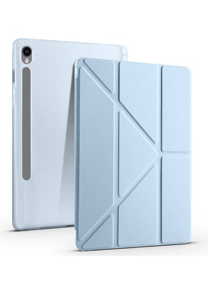 Galaxy Tab S10 Fe Uyumlu Tri Folding Kalem Bölmeli Standlı Kılıf Mavi fiyatları