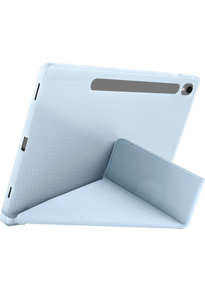 Galaxy Tab S9 Fe Uyumlu Tri Folding Kalem Bölmeli Standlı Kılıf Mavi fırsatları
