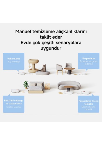 10000PA Emiş Gücüyle Vacuum H40 Akıllı Robot Süpürge + Mop(Yer Silme)-Xiaomi Türkiye Garantili Robot Süpürge fırsatları