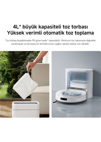 10000PA Emiş Gücüyle Vacuum H40 Akıllı Robot Süpürge + Mop(Yer Silme)-Xiaomi Türkiye Garantili Robot Süpürge