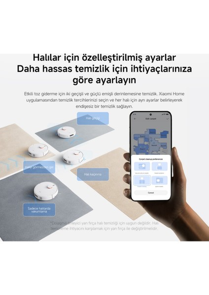 10000PA Emiş Gücüyle Vacuum H40 Akıllı Robot Süpürge + Mop(Yer Silme)-Xiaomi Türkiye Garantili Robot Süpürge