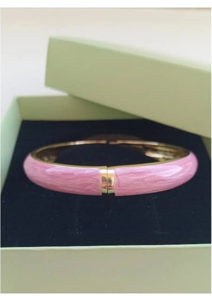 Mineli Mermer Desenli Açık Pembe Düz Kelepçe