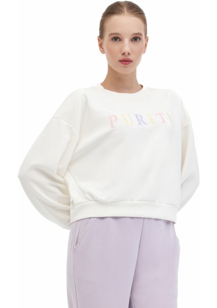 Wl Kunt Yog1-10 5pr Ekru Kadın Sweatshirt