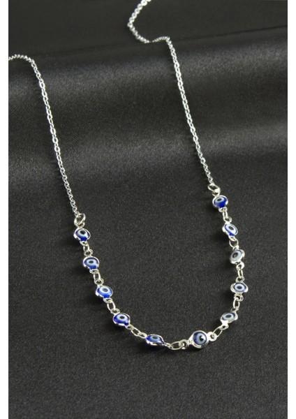 Wizard Nazarlı Mineli Kolye-Mavi