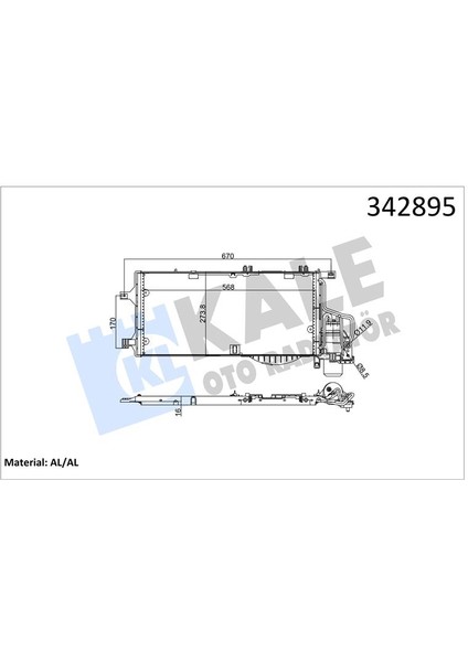 Klima Radyatörü Kondenseri Kurutucu Ile Combo-Corsa C 1.3cdtı-1.7cdtı 03> 548X261X16