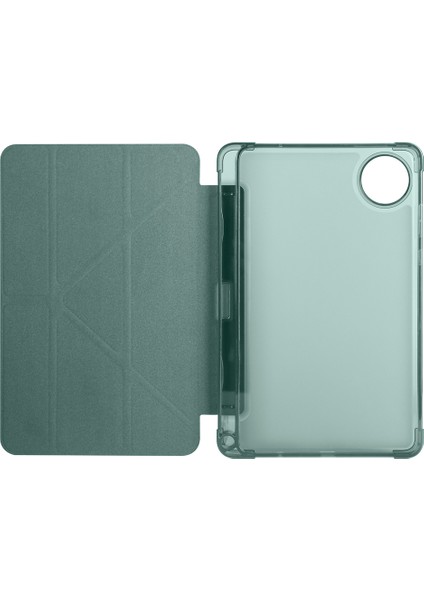 Xiaomi Redmi Pad Se 8.7 Uyumlu Tri Folding Kalem Bölmeli Standlı Kılıf Koyu Yeşil modelleri