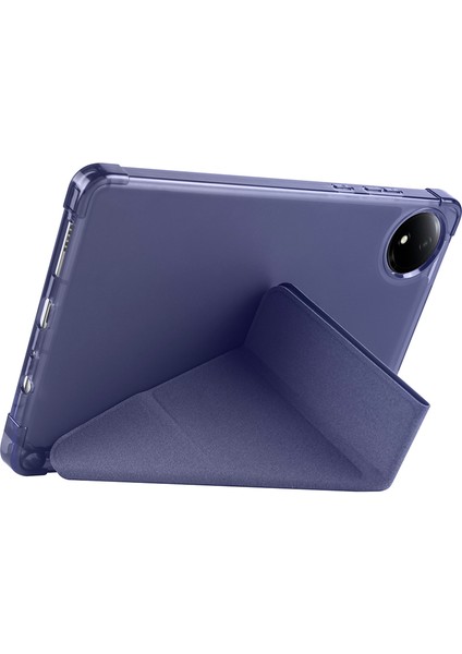 Xiaomi Redmi Pad Se 8.7 Uyumlu Tri Folding Kalem Bölmeli Standlı Kılıf Lacivert