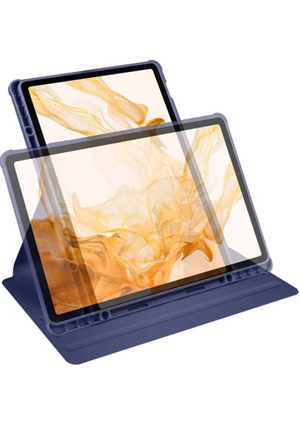 Galaxy Tab S10 Plus Uyumlu Kalem Bölmeli Standlı Termik Kılıf Lacivert