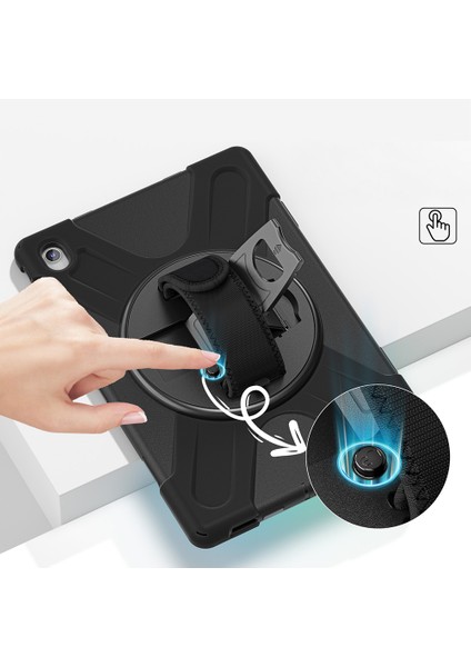 Galaxy Tab S10 Fe Plus Uyumlu Kalem Bölmeli Standlı Defender Sert Kılıf Siyah fırsatları