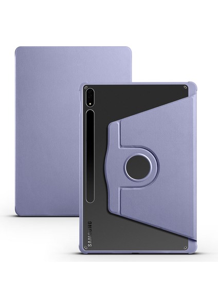 Galaxy Tab S8 Plus SM-X800 Uyumlu Kalem Bölmeli Standlı Termik Kılıf Lavender Gri