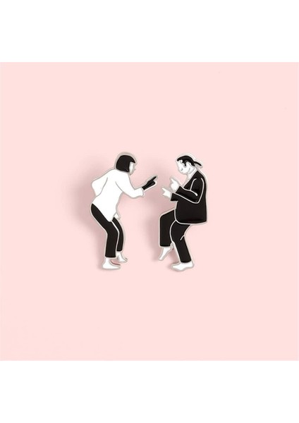 Pulp Fiction Rozet 2 Adet Rozet John Travolta Uma Thurman Vincent Vega Mia Wallace Dans Rozet