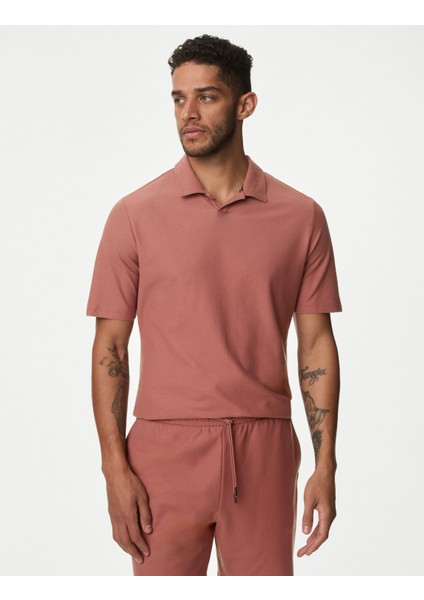 Supima® Cotton Polo Yaka Pijama Üstü