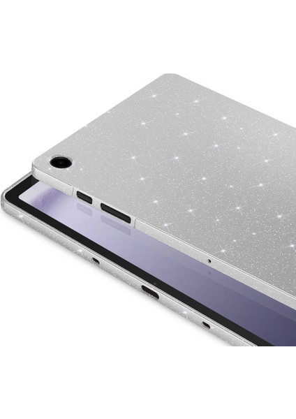 Galaxy Tab S10 Fe Uyumlu Simli Parlak Koton Silikon Kılıf Gümüş fiyatları