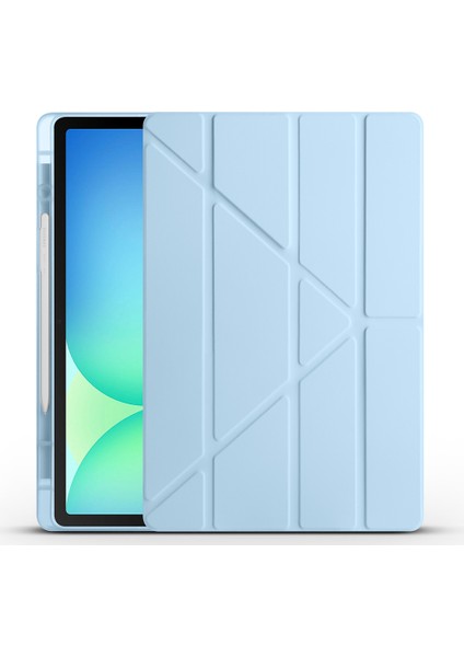 Galaxy Tab S10 Fe Plus Uyumlu Tri Folding Kalem Bölmeli Standlı Kılıf Mavi fiyatları