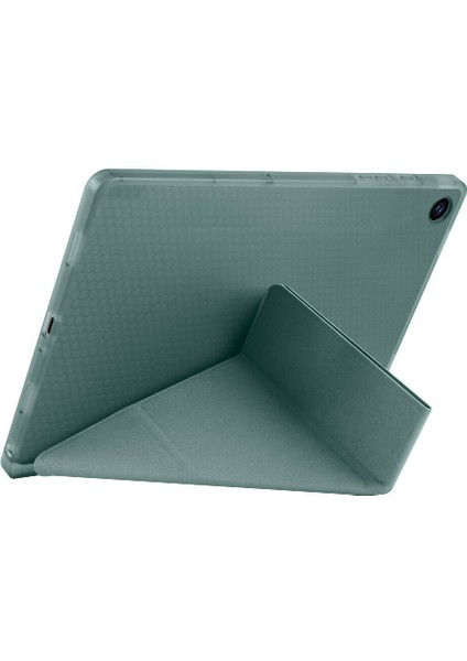 Galaxy Tab A9 Plus Uyumlu Tri Folding Kalem Bölmeli Standlı Kılıf Koyu Yeşil indirimleri