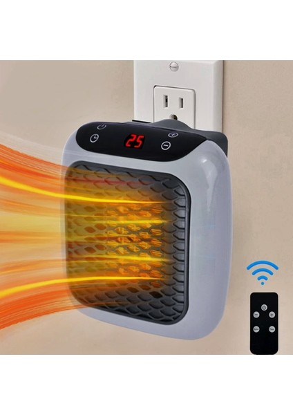 Karavan Için Taşınabilir 220 Volt Fişe Takılan 800 Watt Fanlı Mini Elektrikli Isıtıcı, Kumandalı