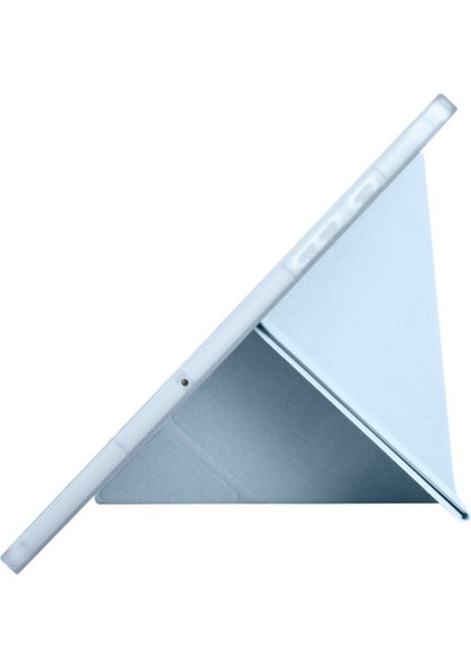 Galaxy Tab A9 Plus Uyumlu Tri Folding Kalem Bölmeli Standlı Kılıf Mavi