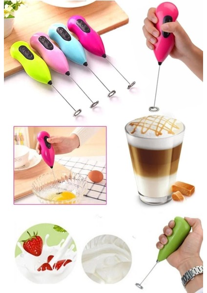 Telli Mini Blender – Pilli Süt Köpürtücü, El Mikseri ve Pratik Kahve Aleti
