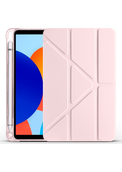 Xiaomi Redmi Pad Se 8.7 Uyumlu Tri Folding Kalem Bölmeli Standlı Kılıf Rose Gold fiyatları