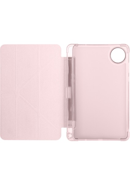 Xiaomi Redmi Pad Se 8.7 Uyumlu Tri Folding Kalem Bölmeli Standlı Kılıf Rose Gold modelleri